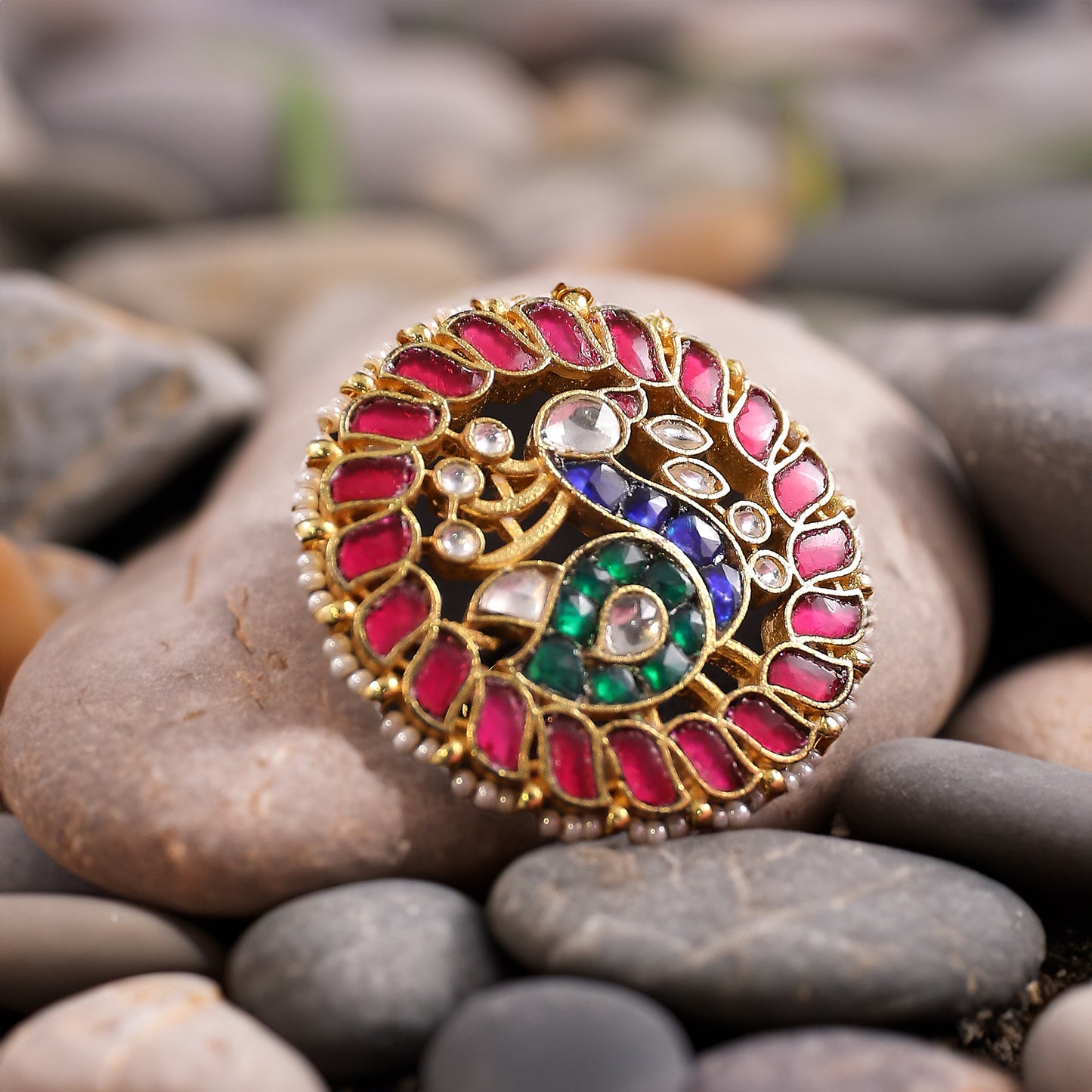 Mayura Kundan Ring